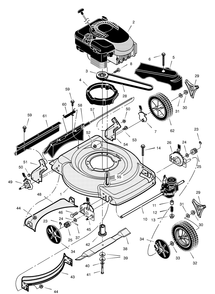 Mower Housing Assembly Diagram and Parts List for 228510X8B 2001 Briggs and Stratton Lawn Mower